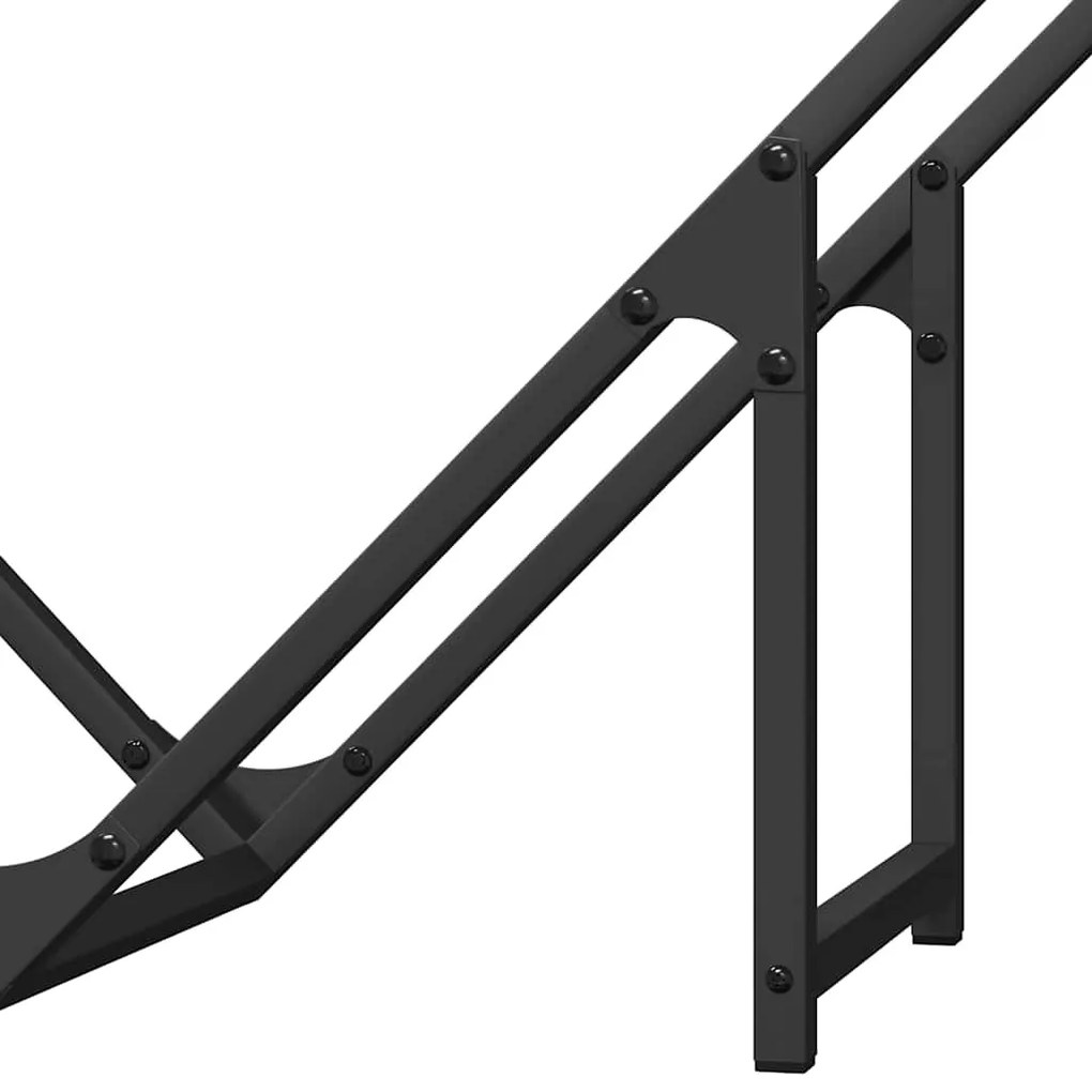 fekete hidegen hengerelt acél tűzifatároló 80x25x80 cm