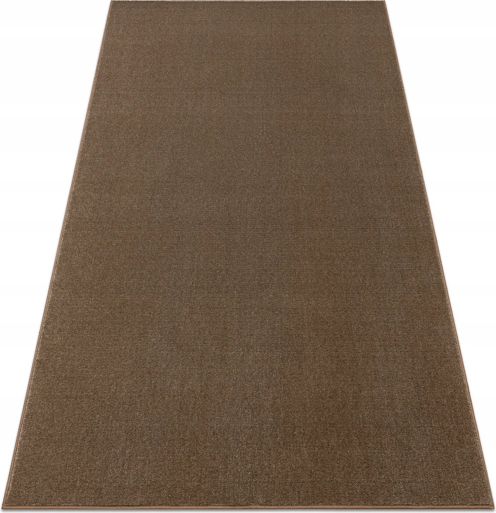 Hotel hálószoba szőnyeg Egyszínű Sima Puha barna 200x500 cm