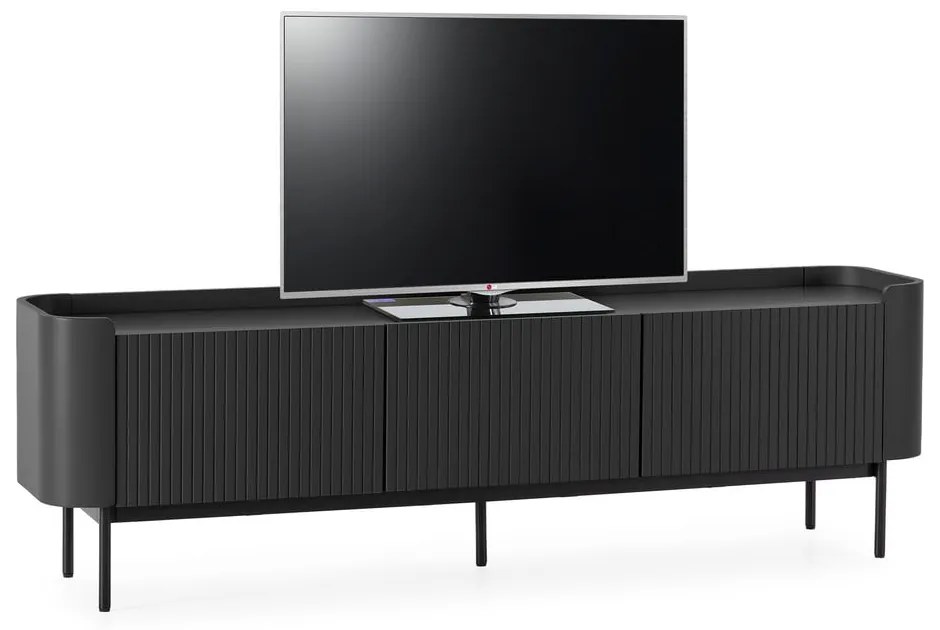 Fekete TV-állvány 180x55x40 cm Willa – MOME