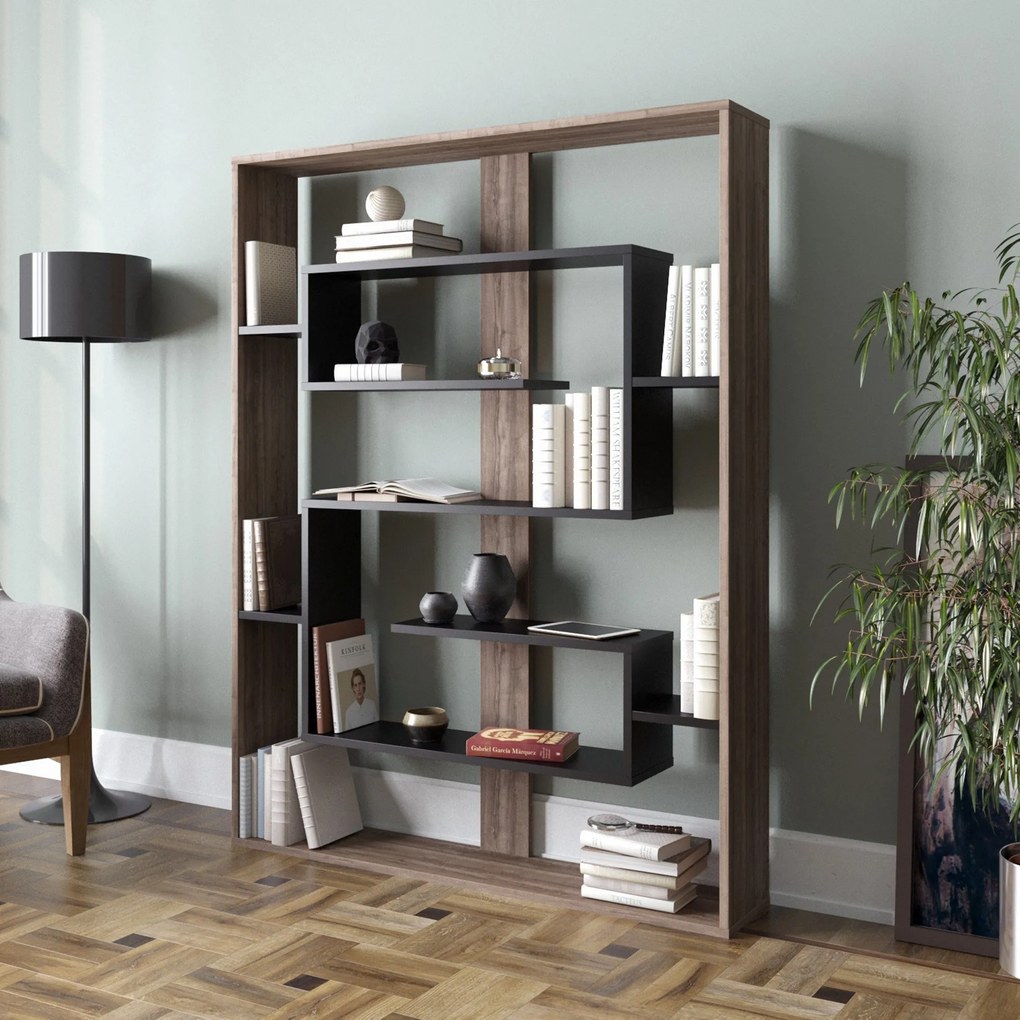 könyvespolc Esteban - Walnut, Black