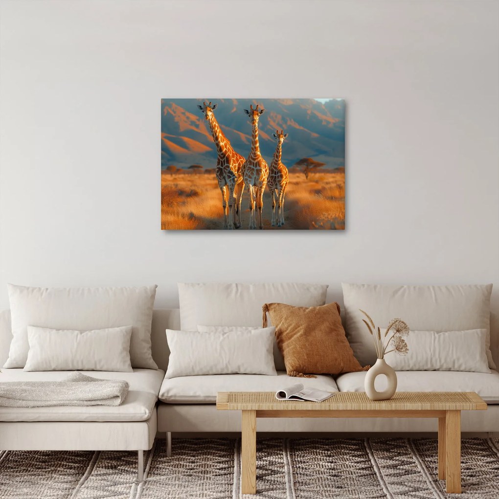 Kép - Zsiráfok a legelőn (70x50 cm)