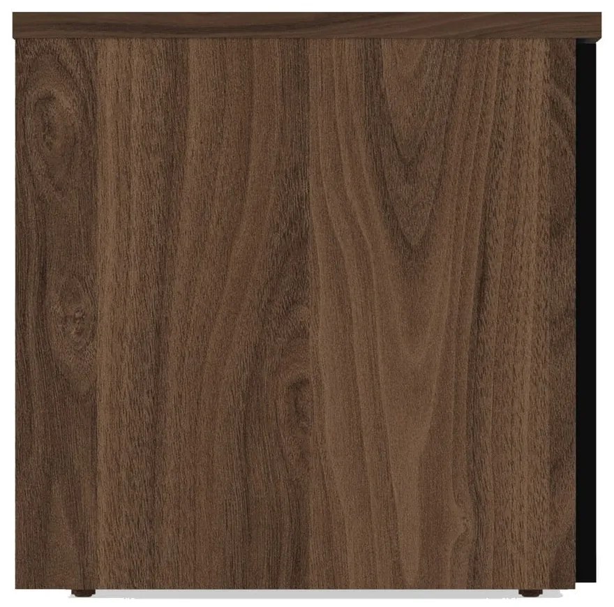 Fekete TV-állvány diófa dekorral 190x45 cm Albi - TemaHome