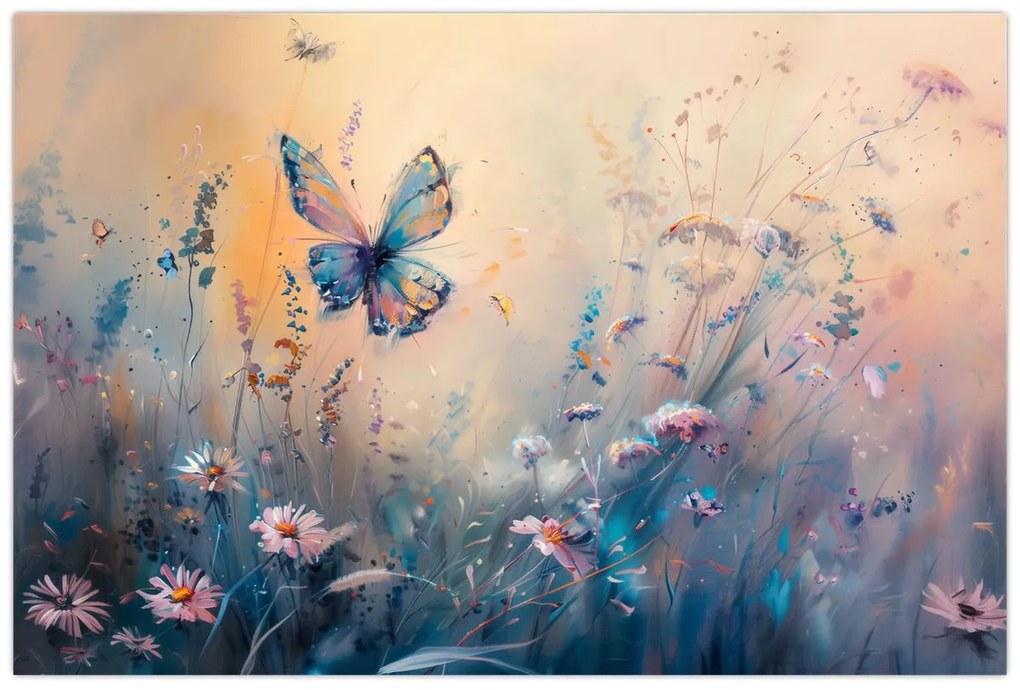 Kép - Rét pillangóval II (90x60 cm)