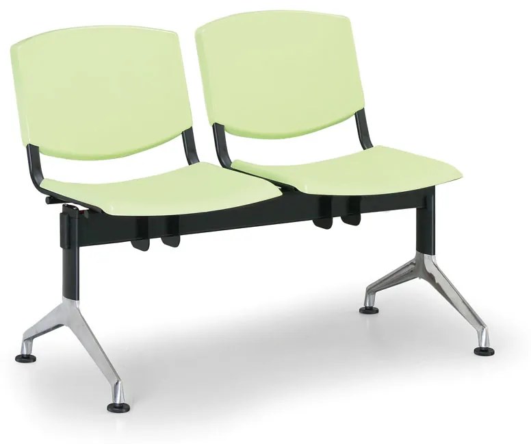 Design műanyag pad, 2 üléses, zöld