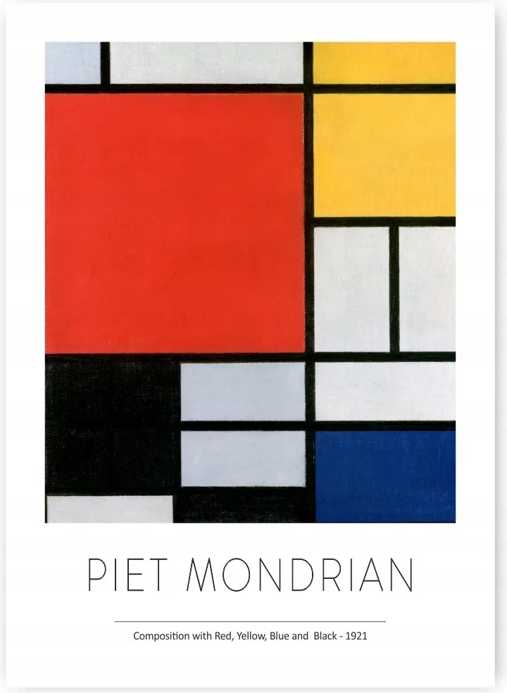 Piet Mondrian Absztrakt Poszter B1 100X70cm #298