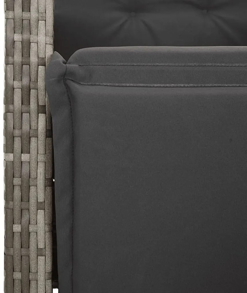 5 részes szürke polyrattan kerti étkezőgarnitúra párnával