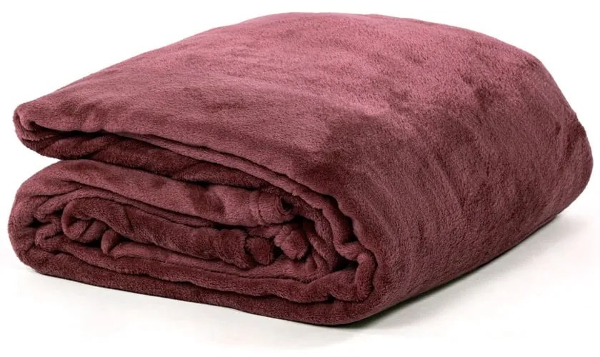 Borvörös mikroplüss ágytakaró franciaágyra 220x240 cm Cosy – Tiseco Home Studio