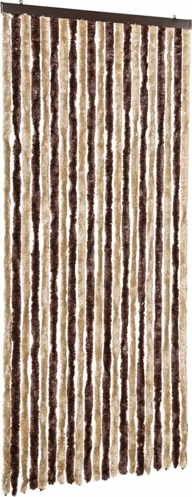 vidaXL bézs és világosbarna zsenília rovarfüggöny 90 x 220 cm
