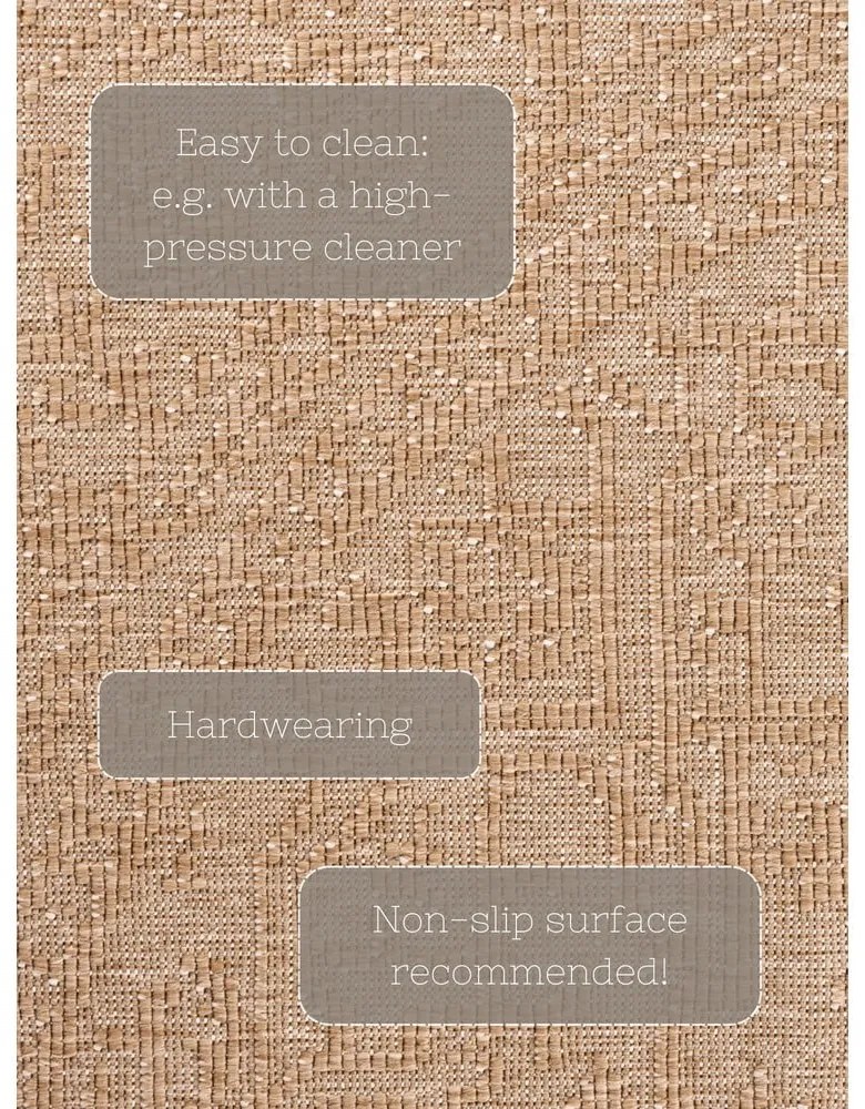 Bézs-elefántcsont színű kerek kültéri-beltéri szőnyeg ø 160 cm Duet Kona – NORTHRUGS