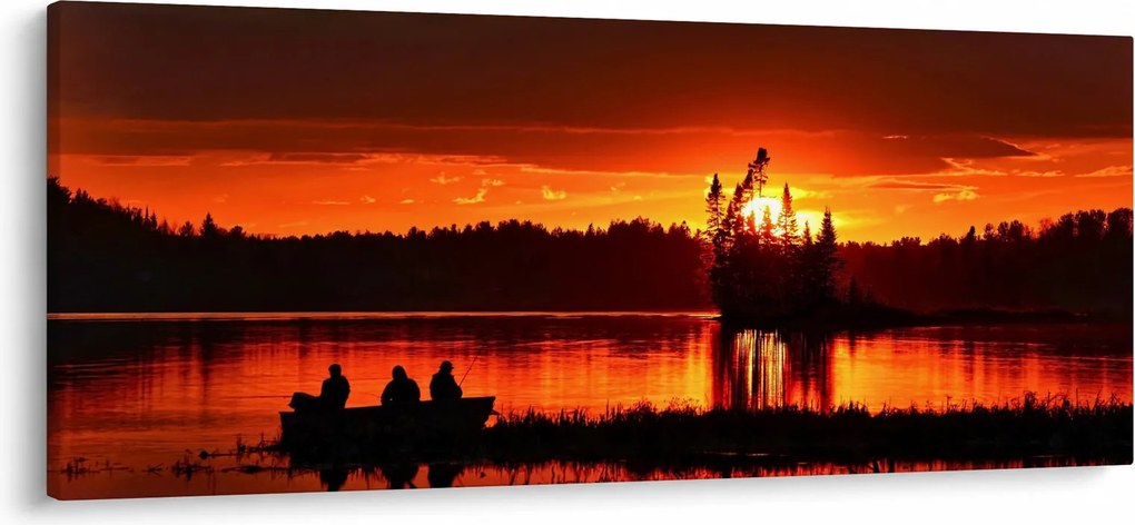 Kép - Halászok a tavon (120x50 cm)