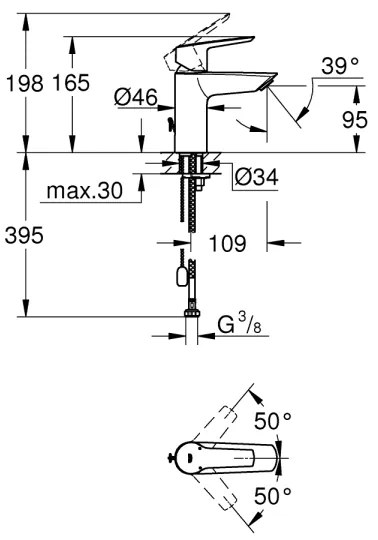 GROHE 32277002 - START mosdócsaptelep, S méret, fényes króm