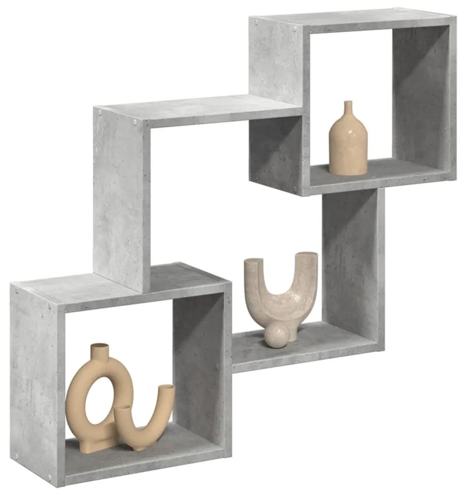 betonszürke szerelt fa faliszekrény 78 x 18 x 71 cm