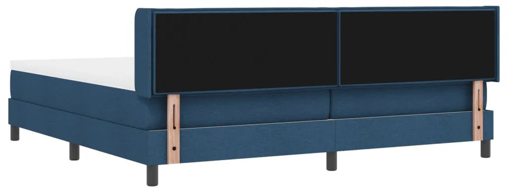 Boxspring ágy matraccal, kék, 200x200 cm - Szövet