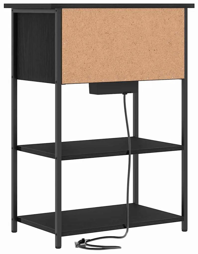 Éjjeliszekrény Musta tammi 55 x 31 x 76 cm Faanyag