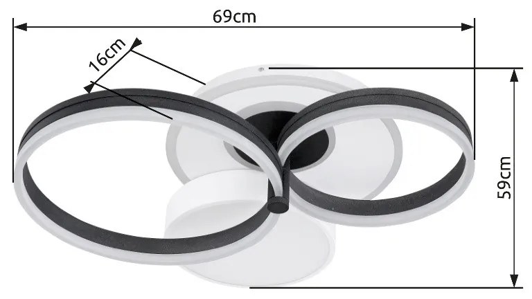 Globo JACK 48448-48SH távirányítós mennyezeti lámpa, 48W LED, 2700K-6000K CCT, 2015 lm
