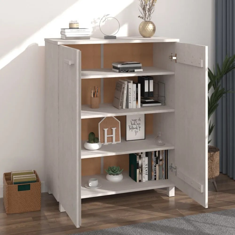 HAMAR fehér tömör fenyőfa cipőszekrény 85 x 40 x 108 cm