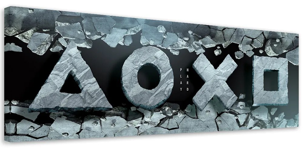 Gario Vászonkép Játék szimbólumok kő alapon Méret: 120 x 40 cm