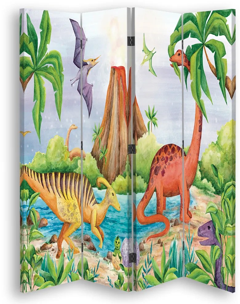Gario Paraván Dinoszauruszok a tónál Méret: 145 x 170 cm, Kivitelezés: Klasszikus paraván