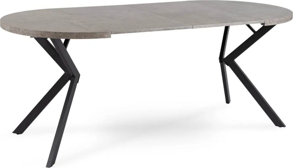 Kihúzható étkezőasztal 80–160 cm méretben, beton/fekete színben DORIAN
