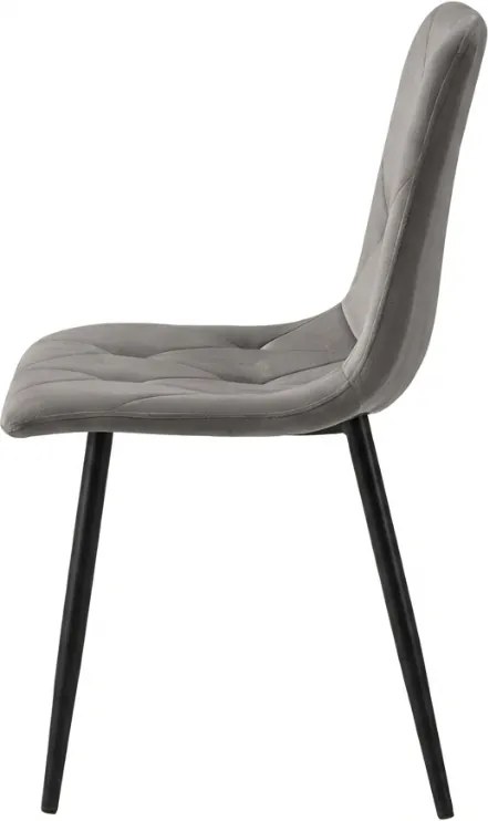 Ezüst szürke bársonyszék LIBRA fekete lábakkal