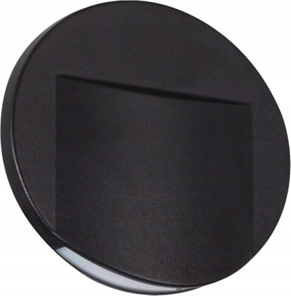 Lépcsővilágító LED-es lépcsőlámpa 3000K 15lm Kör Fekete Kanlux