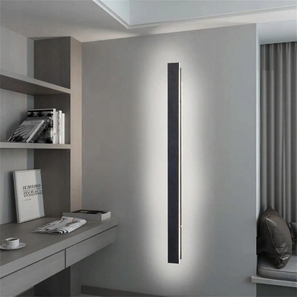 Led Fali lámpa Homlokzati IP65 Fali Fekete 100CM 32W Fehér Hideg