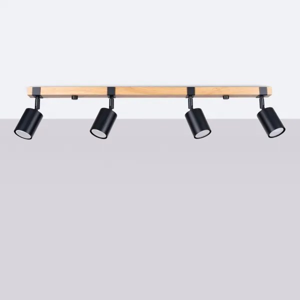 Sollux SL.1346 - Spotlámpa FAGER 4xGU10/10W/230V fekete