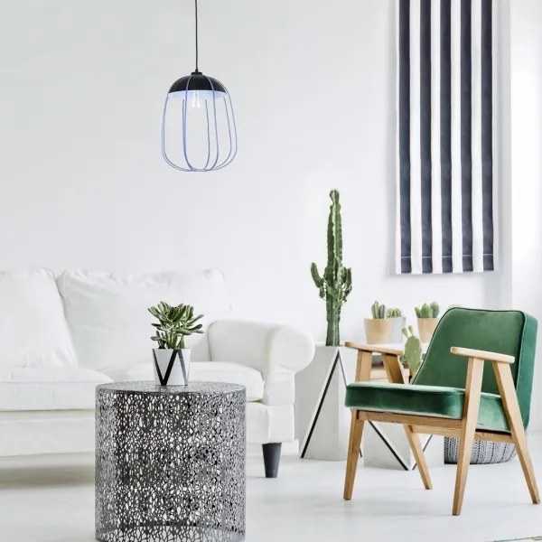 Rabalux 72024 - Csillár zsinóron SVENS 1xE27/60W/230V fekete/kék