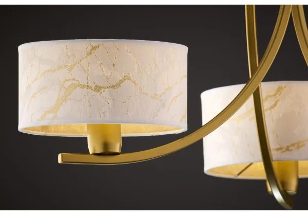 Jupiter 2096 - Láncos csillár ARTHUR 3xE27/15W/230V fehér/arany/márvány mintázat