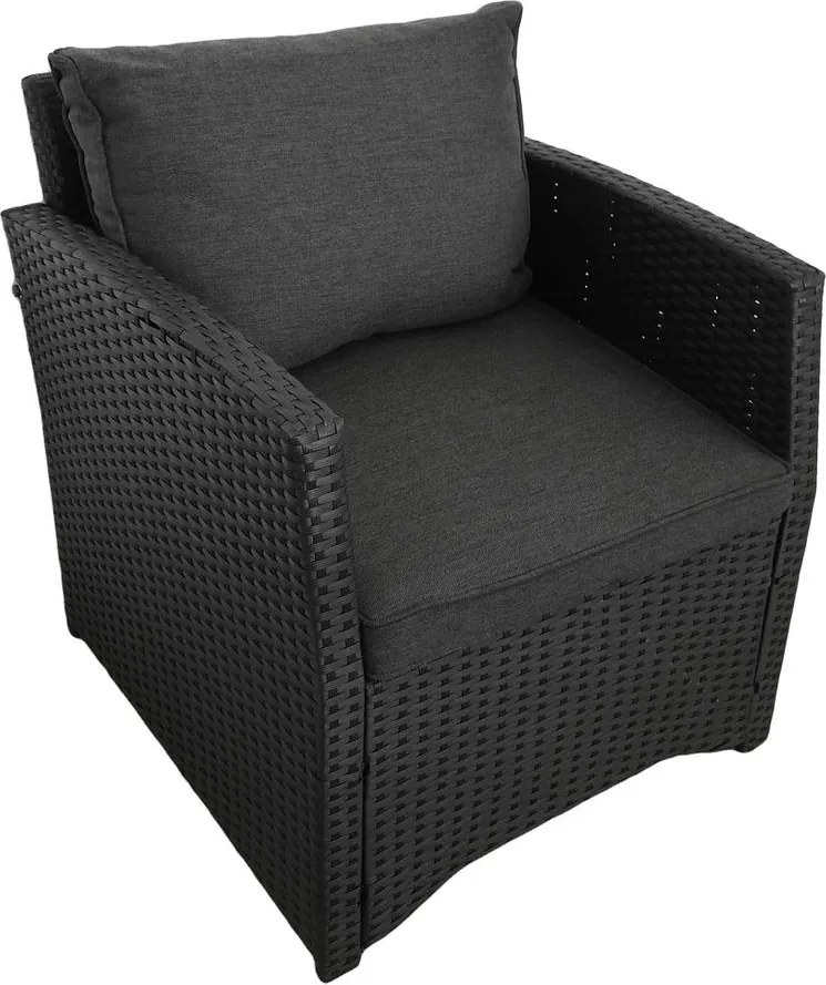 Avenberg AMICO Nagy családi kerti ülőgarnitúra - fekete/antracit