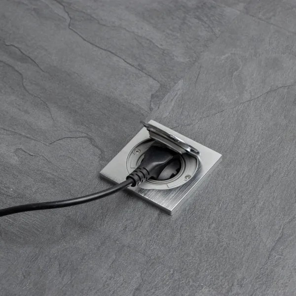 Brilagi - Kültéri beépített padló aljzat IP55 matt króm négyzet