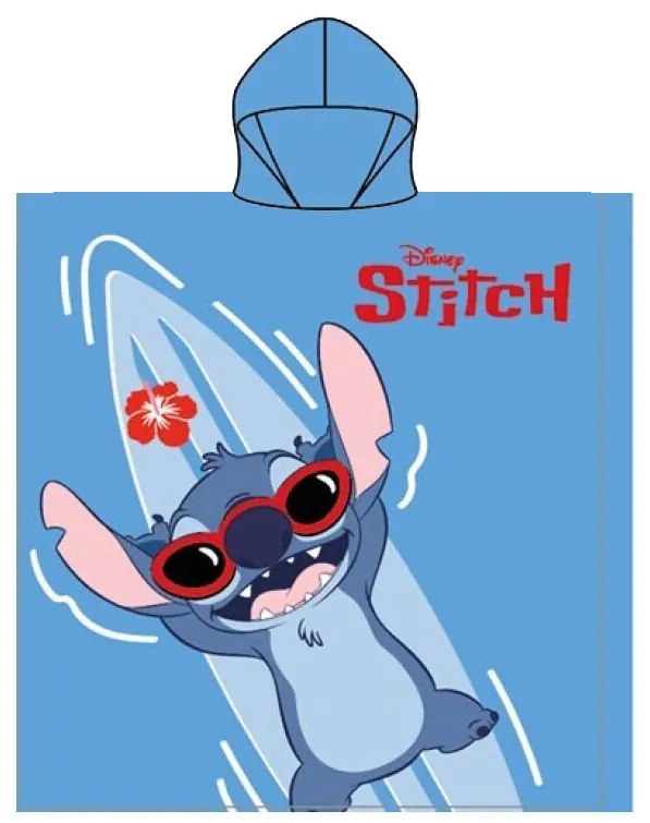 Disney Lilo és Stitch, A csillagkutya Lazy Lagoon strand törölköző poncsó 55x110 cm (Fast Dry)