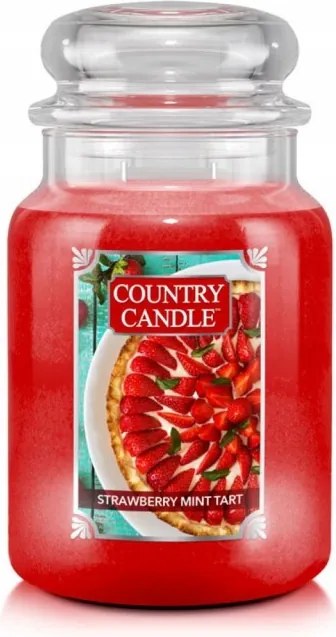 Strawberry Mint Tart Country Candle nagy illatgyertya két kanóccal