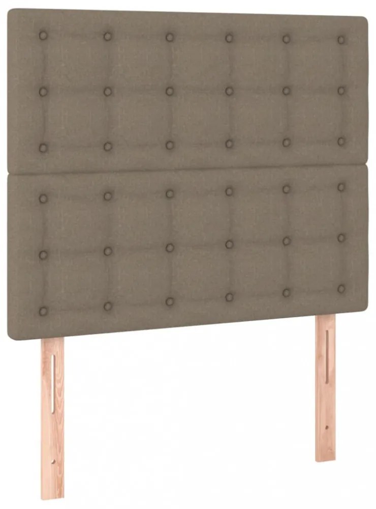 tópszínű szövet rugós és LED-es ágy matraccal 80 x 200 cm