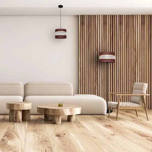 Csillár zsinóron HELEN 1xE27/15W/230V á. 20 cm barna/fekete/arany