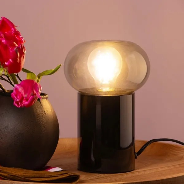 Brilliant - Asztali lámpa KNUT 1xE27/25W/230V fekete/átlátszó