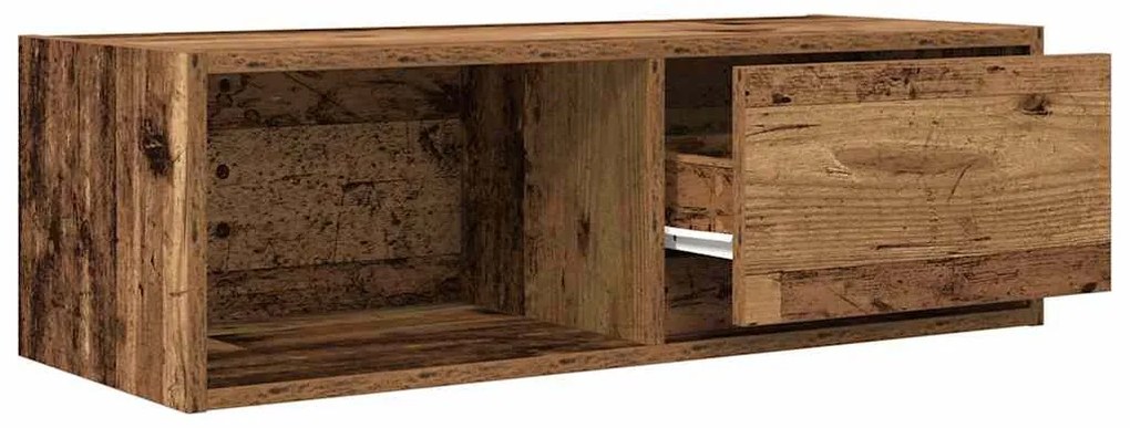 antik fa színű szerelt fa TV-szekrény 80x31x25,5 cm