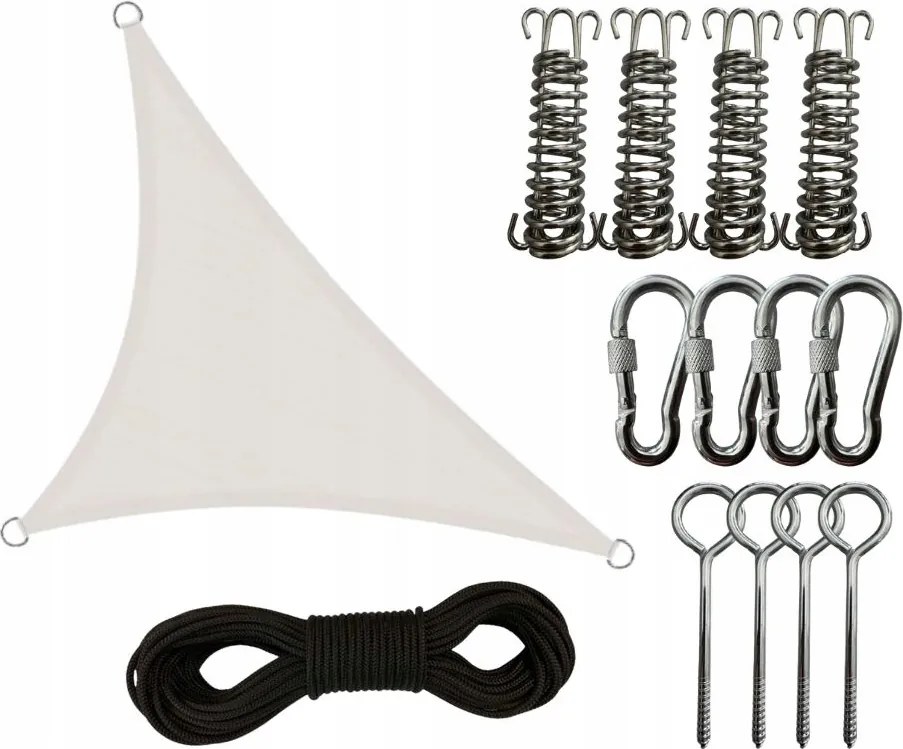 Kerti Napvitorla Vízálló 415x415x415cm Bézs Napellenző