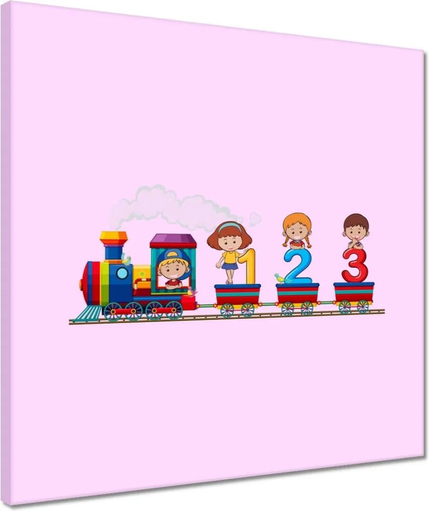 Vászonkép 40x40 Számvonat Számok