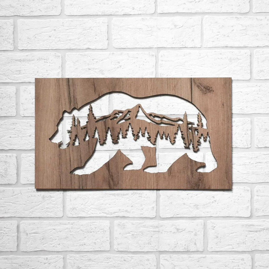 DUBLEZ | Fa falikép - Medve és hegyek
