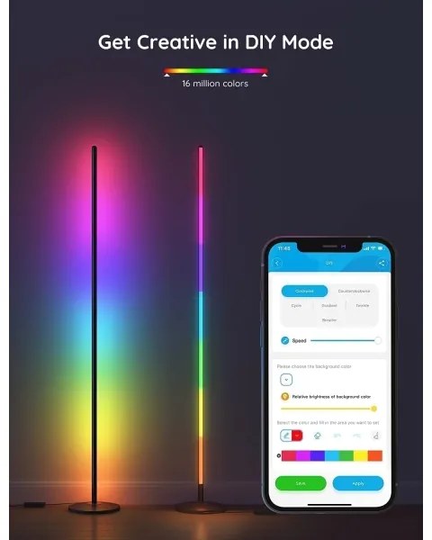 Govee - LED RGBW dimmelhető állólámpa LITE MATTER LED/24W/230V Wi-Fi