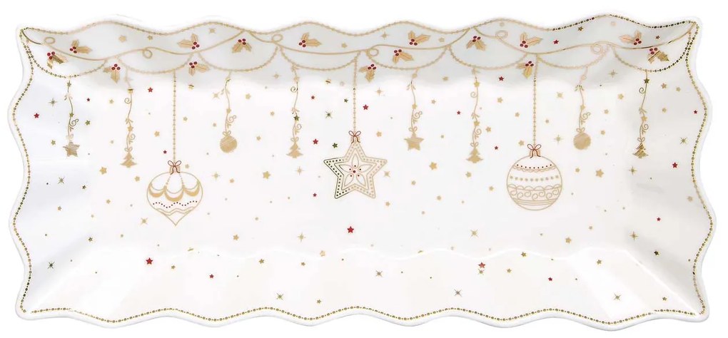 Porcelán karácsonyi tálca 40x18 cm Christmas Lights