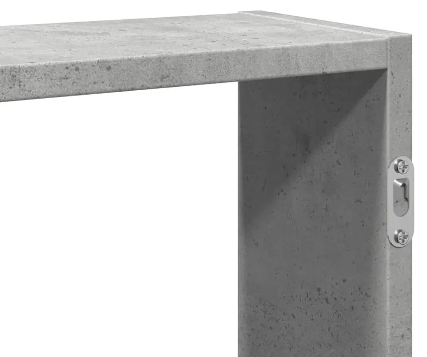 betonszürke szerelt fa fali polc 99 x 15 x 60 cm
