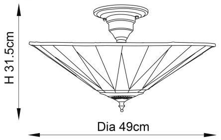 Endon 64043 - Felületre szerelhető Tiffany DARK STAR csillár 3xE27/60W/230V, Ø 49 cm