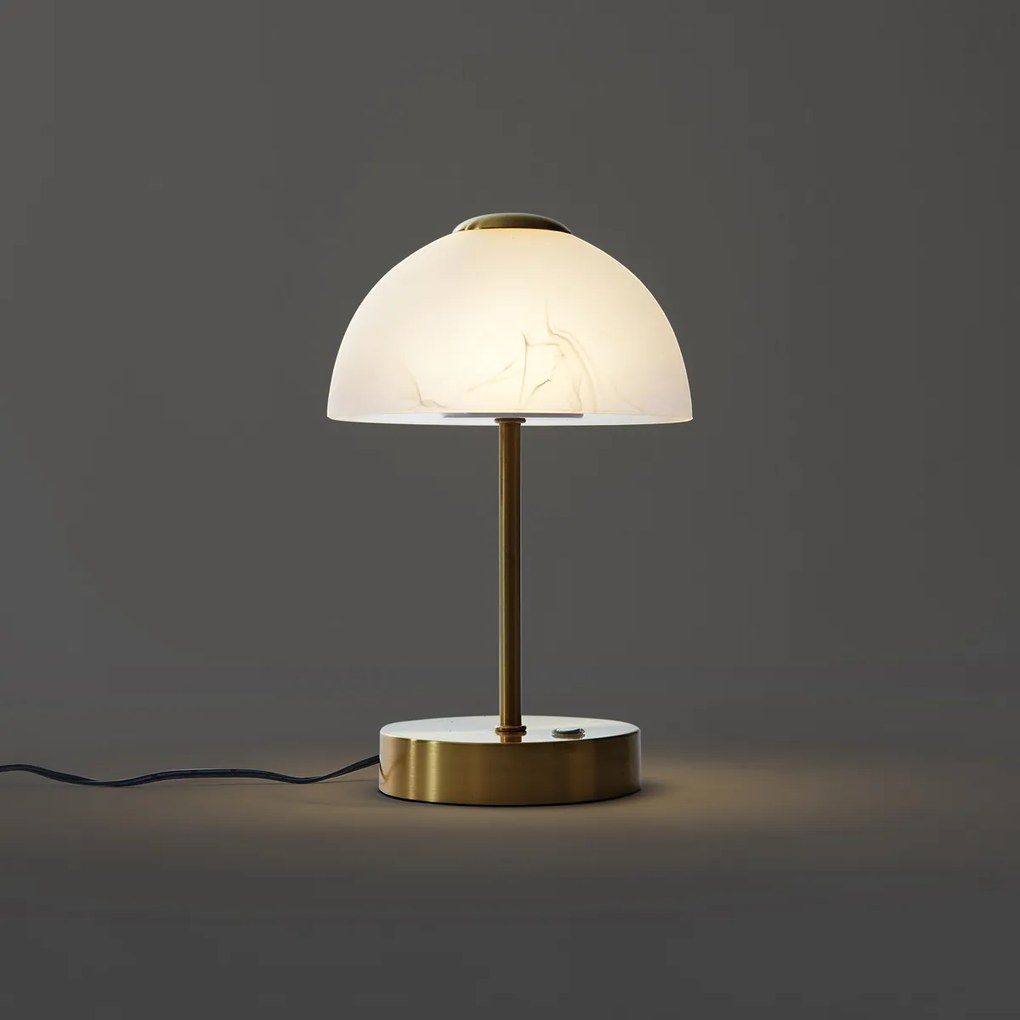 Design asztali lámpa arany opálüveggel, szabályozható LED-del - Joya