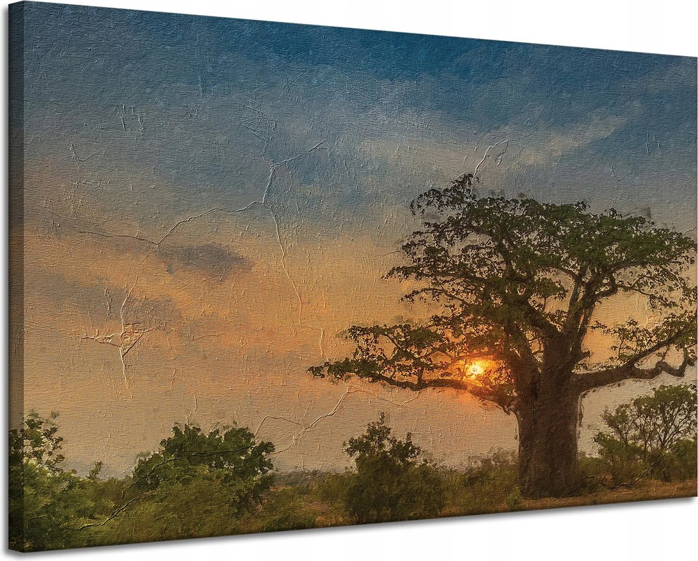 Vászonkép Lenyugvó nap a szavannán 120x80 cm Ideális ajándék
