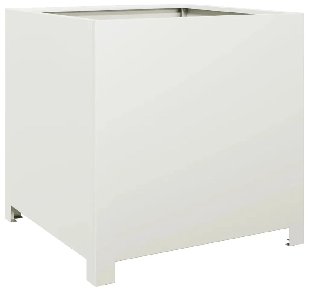 fehér acél kerti virágtartó 50 x 50 x 50 cm