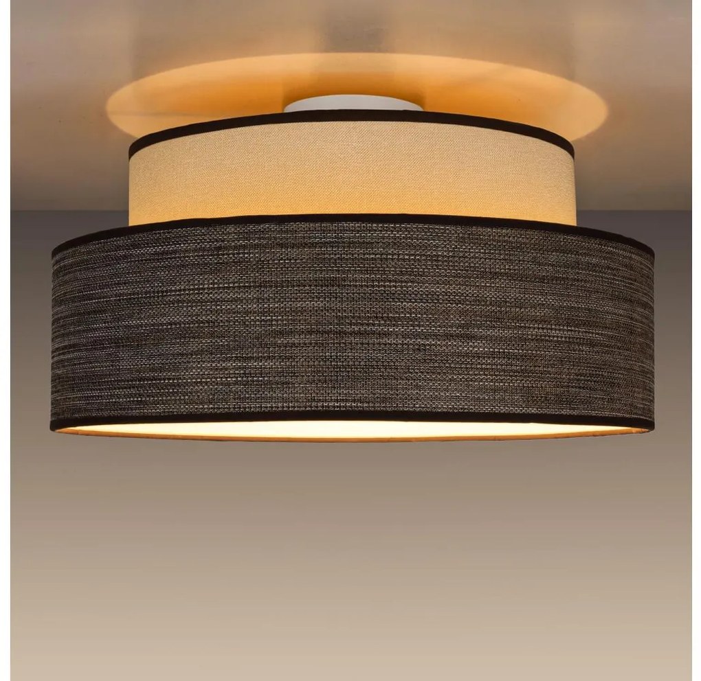 Mennyezeti lámpa GRACE 1xE27/60W/230V átm. 40 cm krémes/barna