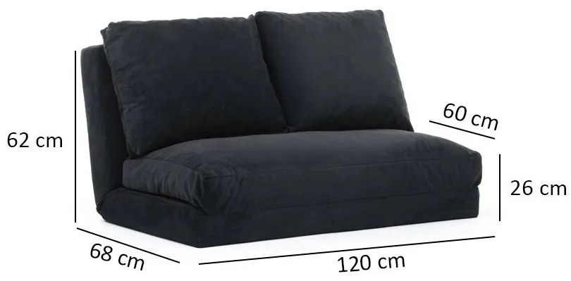 Kanapéágy Taida Fekete