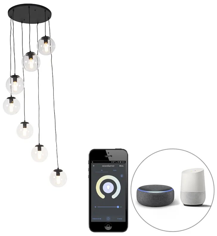 Okos függőlámpa fekete 7-lámpás, Wi-Fi ST64 - Pallon